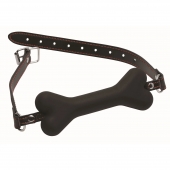 Черный кляп в форме косточки Hound Adjustable Dog Bone Gag - XR Brands - купить с доставкой в Северске