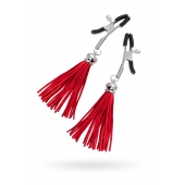 Зажимы на соски «Прищепки» с красными кисточками из замши - Pecado - купить с доставкой в Северске