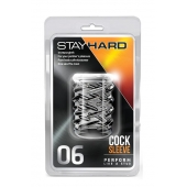 Прозрачная насадка с объёмными чёрточками STAY HARD COCK SLEEVE 06 CLEAR - Blush Novelties - в Северске купить с доставкой