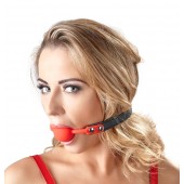 Силиконовый кляп-шар на чёрных ремешках Red Gag silicone - Orion - купить с доставкой в Северске
