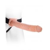 Фаллопротез телесного цвета Hollow Strap-On - 29 см. - Pipedream - купить с доставкой в Северске