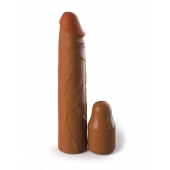 Коричневая насадка на член 2  Silicone X-tension - 20,3 см. - Pipedream - в Северске купить с доставкой