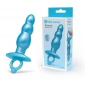 Голубая анальная пробка-елочка из силикона Bounce Plug - 14,3 см. - b-Vibe