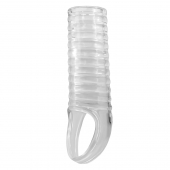 Прозрачная насадка на пенис с ребрышками и подхватом мошонки - Baile - в Северске купить с доставкой