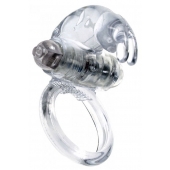 Прозрачное эрекционное виброкольцо с клиторальным зайчиком - Boys of Toys - в Северске купить с доставкой