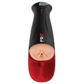 Телесный мастурбатор-вагина в черной колбе с вибрацией Fuck-O-Matic Pro XL - Pipedream - в Северске купить с доставкой