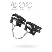 Черные кожаные наручники-браслеты из двух ремешков - Pecado - купить с доставкой в Северске