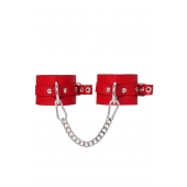 Красные мягкие кожаные оковы с люверсами - Pecado - купить с доставкой в Северске