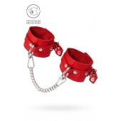 Красные мягкие кожаные оковы с люверсами - Pecado - купить с доставкой в Северске