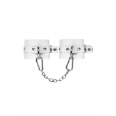 Белые мягкие кожаные наручники с люверсами - Pecado - купить с доставкой в Северске