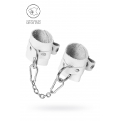 Белые мягкие кожаные наручники с люверсами - Pecado - купить с доставкой в Северске