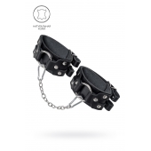 Черные кожаные оковы с двумя ремешками - Pecado - купить с доставкой в Северске