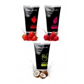Набор из 3 съедобных лубрикантов JUJU (клубника, малина, кокос) - JuJu - купить с доставкой в Северске