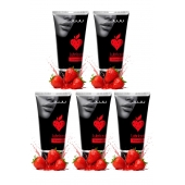 Набор из 5 съедобных лубрикантов JUJU со вкусом клубники - JuJu - купить с доставкой в Северске