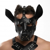 Черная кожаная маска «Собака» - Crazy Handmade - купить с доставкой в Северске