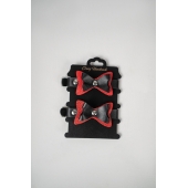 Черно-красные кожаные наручники с бантиками - Crazy Handmade - купить с доставкой в Северске