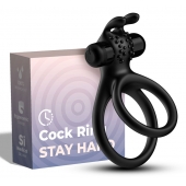 Черное эрекционное виброкольцо с подхватом мошонки Stay Hard - Boys of Toys - в Северске купить с доставкой