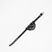 Черный чокер с клепками и золотистой фурнитурой - Crazy Handmade - купить с доставкой в Северске