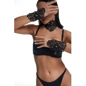 Фигурный набор для БДСМ-игр с узорами и золотистой фурнитурой - Crazy Handmade - купить с доставкой в Северске