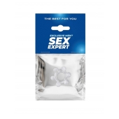 Прозрачное эластичное эрекционное кольцо с 6 шариками - Sex Expert - в Северске купить с доставкой