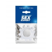 Прозрачное эрекционное кольцо со стимулирующими шариками - Sex Expert - в Северске купить с доставкой