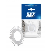 Эластичное эрекционное кольцо с шипиками и шариком - Sex Expert - в Северске купить с доставкой