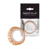 Эрекционное кольцо с бежевыми «ресничками» - Sextaz - в Северске купить с доставкой