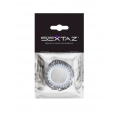 Эластичное эрекционное колечко с черными «ресничками» - Sextaz - в Северске купить с доставкой