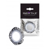 Эластичное эрекционное колечко с черными «ресничками» - Sextaz - в Северске купить с доставкой