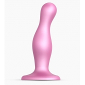 Розовая насадка Strap-On-Me Dildo Plug Curvy size M - Strap-on-me - купить с доставкой в Северске