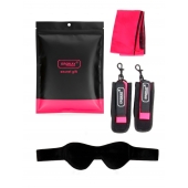 Черно-розовый эротический набор: маска, наручники и повязка - Erokay - купить с доставкой в Северске