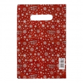 Красный подарочный новогодний пакет с вырубной ручкой (20х30 см) - Сима-Ленд - купить с доставкой в Северске