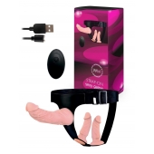 Женский страпон с 3 насадками и вибрацией - Erowoman-Eroman - купить с доставкой в Северске