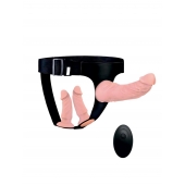 Женский страпон с 3 насадками и вибрацией - Erowoman-Eroman - купить с доставкой в Северске