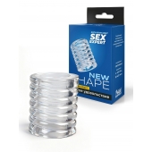 Прозрачная сквозная насадка на пенис с ребрышками - Sex Expert - в Северске купить с доставкой