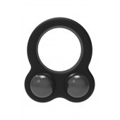 Черное эрекционное кольцо с утяжелителями Cockring Dual Weight - Dream Toys - в Северске купить с доставкой