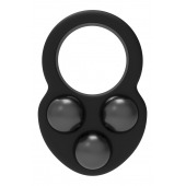 Черное эрекционное кольцо с утяжелителями - Dream Toys - в Северске купить с доставкой