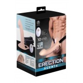 Телесный полый страпон с вибрацией Erection Agents - 24,1 см. - NMC - купить с доставкой в Северске