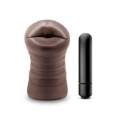 Коричневый мастурбатор-ротик Krystal Vibrating Masturbator - Blush Novelties - в Северске купить с доставкой