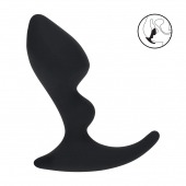 Черная анальная пробка для массажа простаты Double Ripple Silicone Prostate Massager - Shots Media BV - в Северске купить с доставкой
