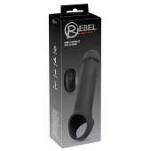 Черная вибронасадка для пениса с хомутом для мошонки и пультом ДУ Remote Controlled Penis Extension - Orion - в Северске купить с доставкой