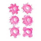 Набор из 6 розовых эрекционных колец с различным рельефом - Erowoman-Eroman - в Северске купить с доставкой