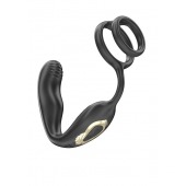 Черная анальная пробка с вращением и эрекционными кольцами - Ibiza - в Северске купить с доставкой