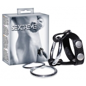 Подхват для мошонки с 3 съемными эрекционными кольцами Leder-Riemen - Orion - в Северске купить с доставкой