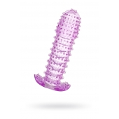 Гелевая фиолетовая насадка с шипами - 12 см. - Toyfa Basic - в Северске купить с доставкой