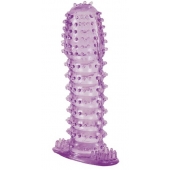 Гелевая фиолетовая насадка с шипами - 12 см. - Toyfa Basic - в Северске купить с доставкой
