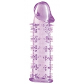 Гелевая фиолетовая насадка на фаллос с шипами - 12 см. - Toyfa Basic - в Северске купить с доставкой