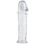 Гладкая прозрачная насадка с усиками под головкой - 12,5 см. - Toyfa Basic - в Северске купить с доставкой