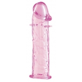 Гладкая розовая насадка с усиками под головкой - 12,5 см. - Toyfa Basic - в Северске купить с доставкой