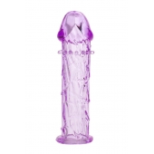 Гладкая фиолетовая насадка с усиками под головкой - 12,5 см. - Toyfa Basic - в Северске купить с доставкой